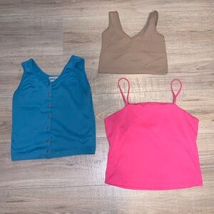 Blue nude pink Small crop top bundle